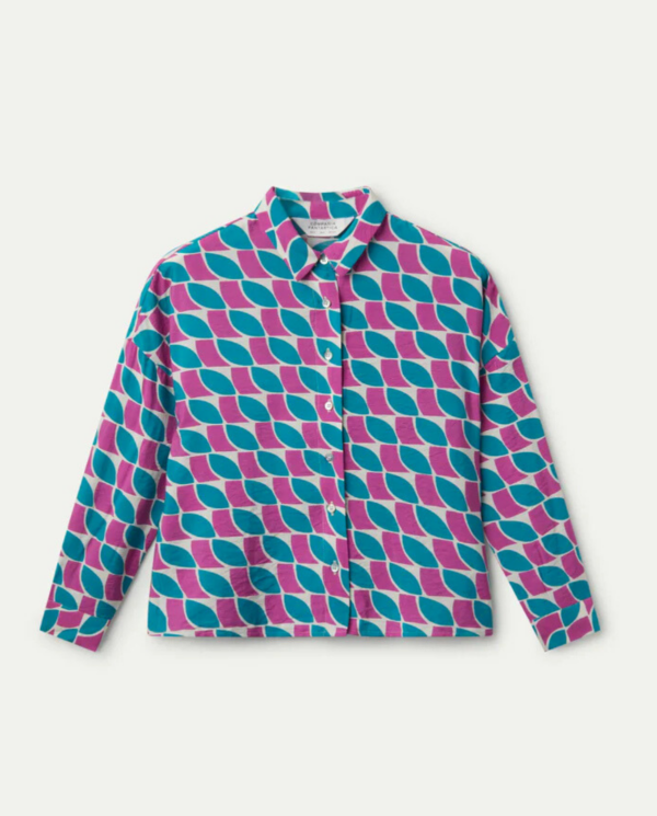 Camicia manica lunga fantasia geometrica