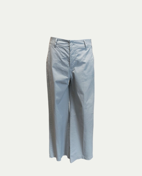 Pantalone in cotone grigio perla gamba dritta